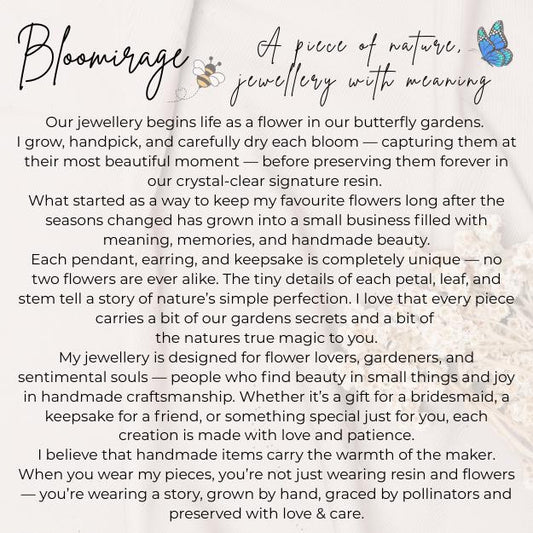 Forget Me Not Heart Earrings | Real Pressed Flower Resin Jewelry