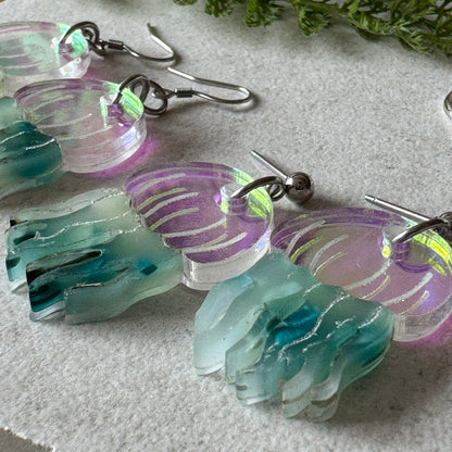 Irridescent Acrylic Jellyfish Earrings