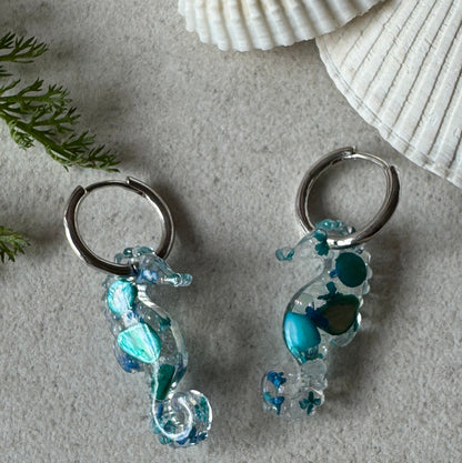 Handmade Seahorse Resin Earrings l