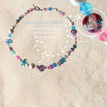 Resin Starfish Necklace & Handmade bead matching necklace.