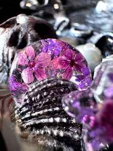 Moon & Star Mismatched Stud Earrings | Celestial Purple Studs | Magical Botanical Jewellery