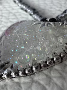 Irridescent Bubble Heart Beaded Bracelet| Handmade Resin Fairycore Jewellery