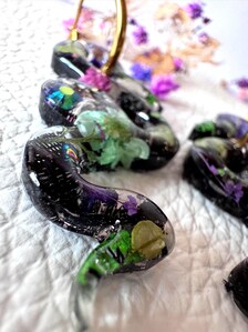 Whimsical Snake Flower Hoop Earrings | Enchanting Handcrafted Jewelry