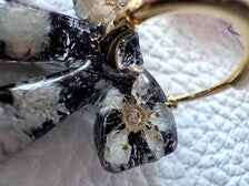 Bow Resin Hoop Earrings in Black & White