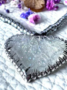 Irridescent Bubble Heart Beaded Bracelet| Handmade Resin Fairycore Jewellery