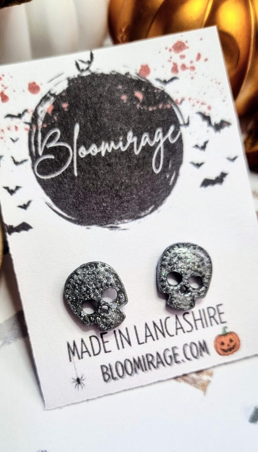 Skull Stud or Dangle Earrings | Spooky Girl Handmade Jewellery
