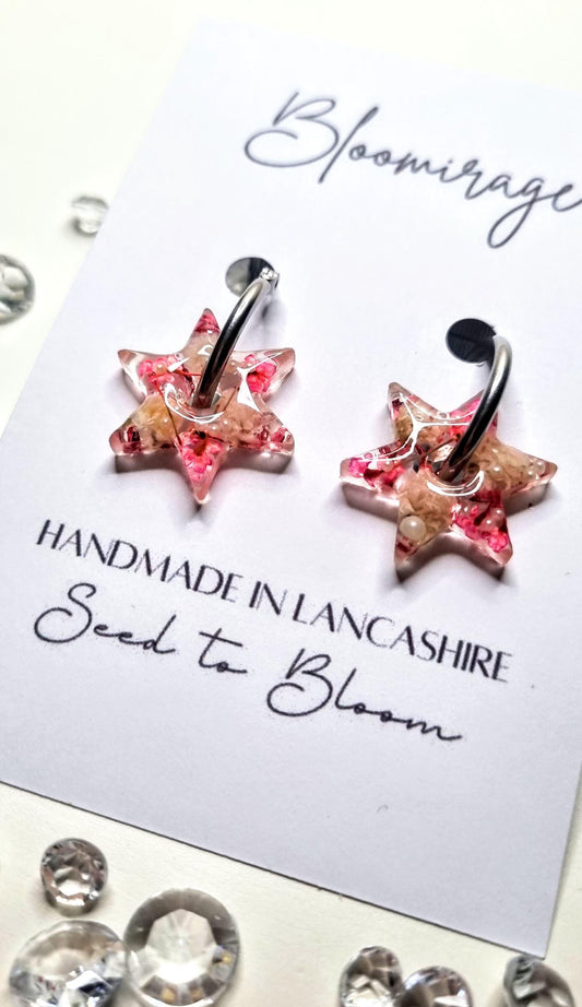 christmas earrings, unique handmade jewellery.  christmas party wear, great for sparkle on christmas day and a great christmas gift for women and girls of any age. christmas jewelry that any girl would love to receive. gift for wife, gift for sister, gift for daughter.