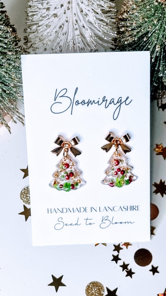 christmas earrings, unique handmade jewellery.  christmas party wear, great for sparkle on christmas day and a great christmas gift for women and girls of any age. christmas jewelry that any girl would love to receive. gift for wife, gift for sister, gift for daughter.
