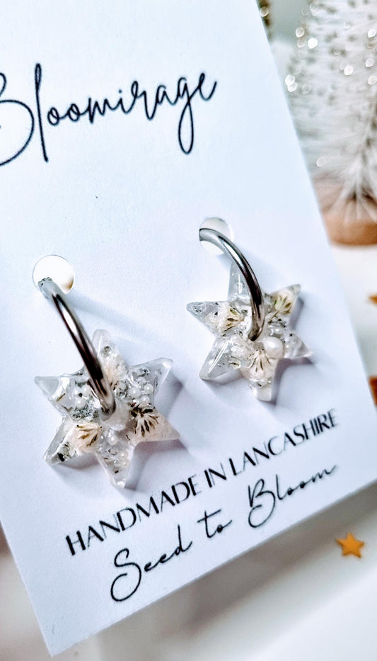 christmas earrings, unique handmade jewellery.  christmas party wear, great for sparkle on christmas day and a great christmas gift for women and girls of any age. christmas jewelry that any girl would love to receive. gift for wife, gift for sister, gift for daughter.