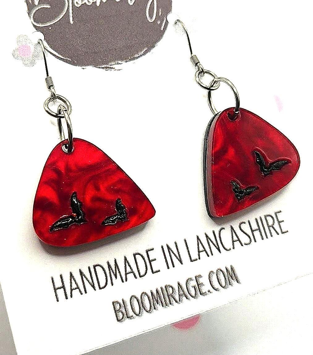 Eddie Munson Guitar Plectrum Earrings | Stranger Things | Hypoallergenic & Lightweight
