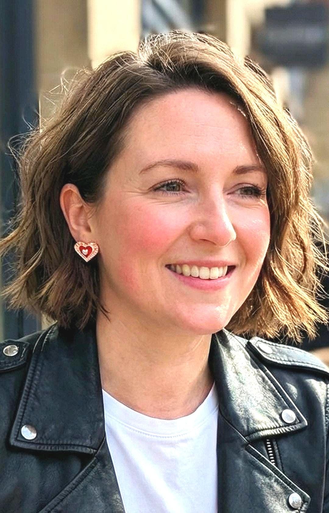 Rose Gold 3D Heart Stud Earrings | Handmade Hypoallergenic Valentines Jewellery