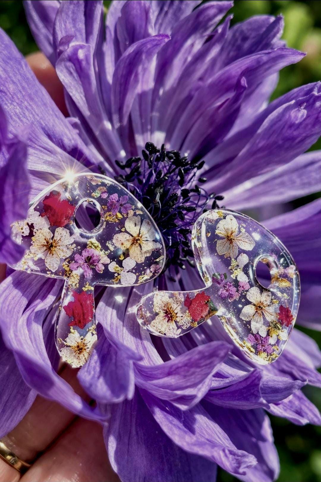 Enchanted Mushroom Resin Earrings | Real Preserved Flowers | Whimsical Magical Cottage Core Jewellery