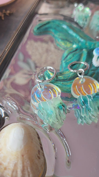 Marbled Acrylic Octopus Earrings