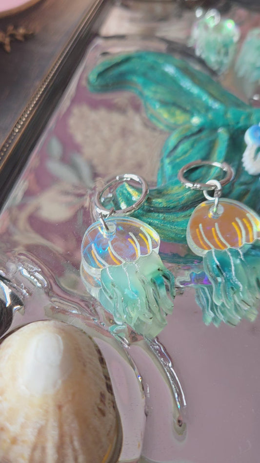 Marbled Acrylic Octopus Earrings