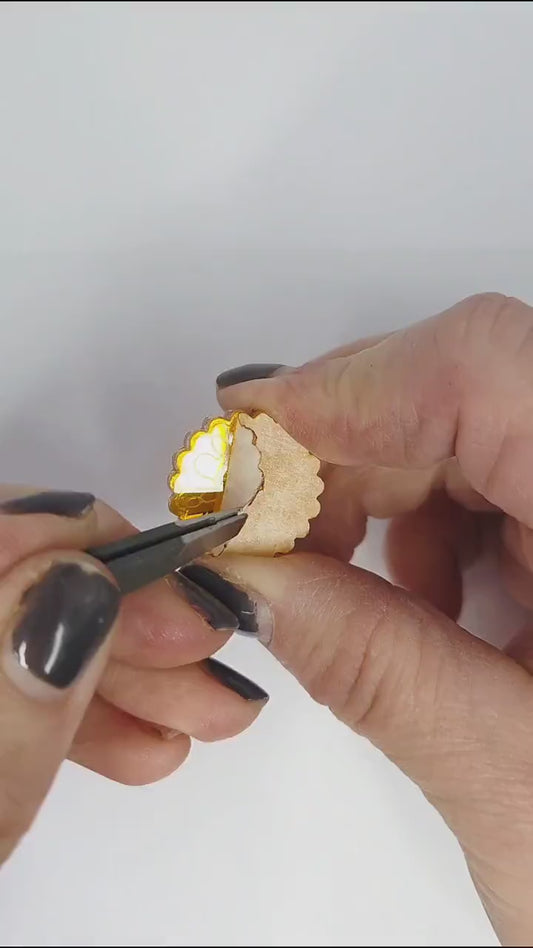 Jammy Buscuit Love Heart Earrings | Mirrored Acrylic | Valentines Day | Handmade Jewellery