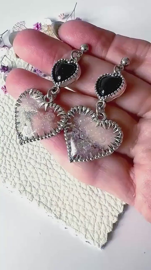 Bubble Resin Heart Earrings | Mystical and Magical Jewellery