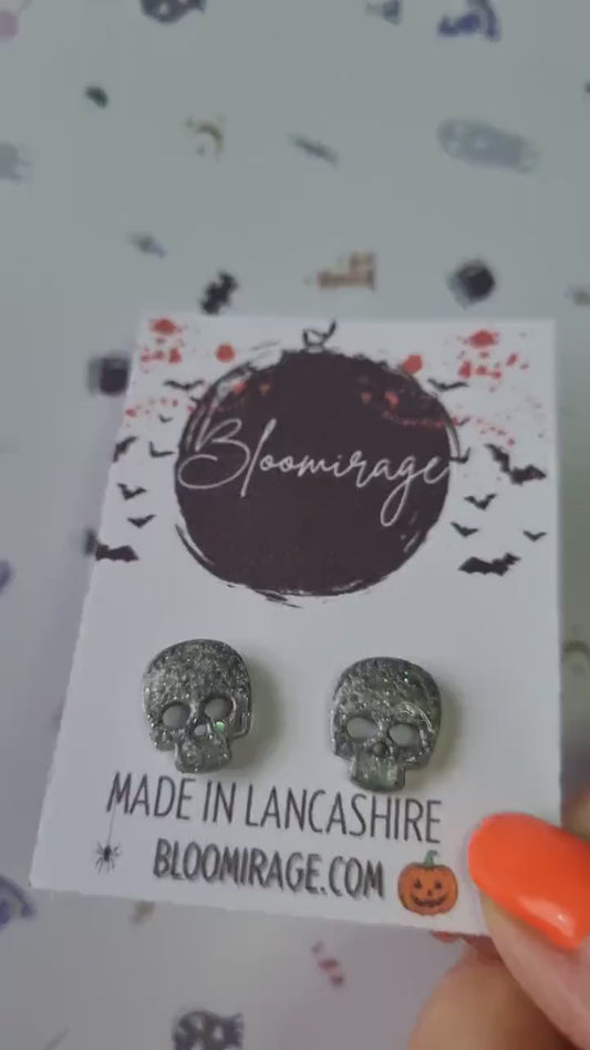Skull Stud or Dangle Earrings | Spooky Girl Handmade Jewellery