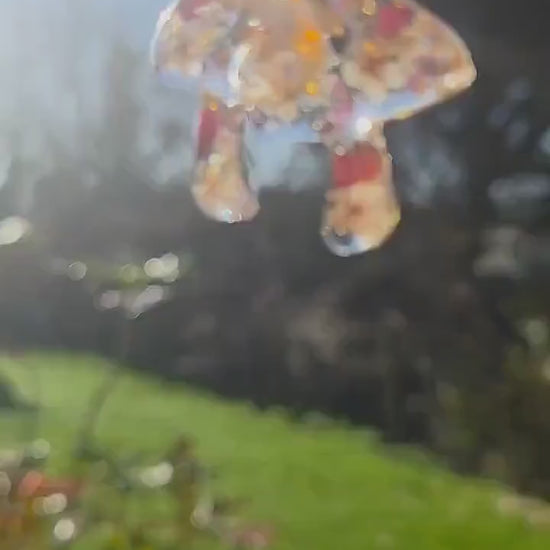 Enchanted Mushroom Resin Earrings | Real Preserved Flowers | Whimsical Magical Cottage Core Jewellery