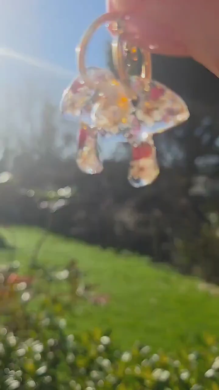 Enchanted Mushroom Resin Earrings | Real Preserved Flowers | Whimsical Magical Cottage Core Jewellery