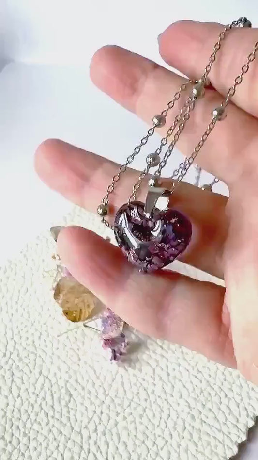Floral Heart Pendant Necklace | Butterfly Bush Blooms (Copy)