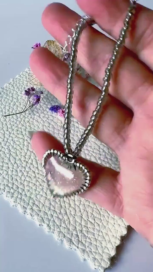 Irridescent Bubble Heart Beaded Bracelet| Handmade Resin Fairycore Jewellery
